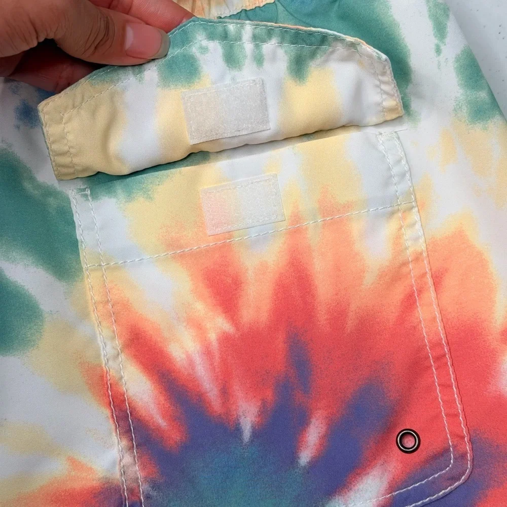 Abercrombie & Fitch Men's Spiral Tie Dye Swim Trunks L Shorts